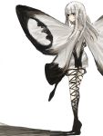  1girl aerie_(bravely_default) artist_request bravely_default:_flying_fairy bravely_default_(series) fairy looking_at_viewer looking_back simple_background solo 