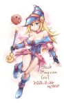 1girl blonde_hair breasts dark_magician_girl female gradient gradient_background lancer0519 large_breasts solo yu-gi-oh! 