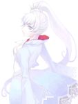  1girl breasts female large_breasts rwby simple_background solo tagme weiss_schnee white_hair 