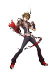  1boy arc_system_works blazblue blazblue:_bloodedge_experience blazblue:_central_fiction full_body jacket male_focus naoto_kurogane official_art red_shoes shoes simple_background solo 