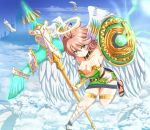  breasts halo large_breasts mylifekei nail_polish serious shield spear wings 