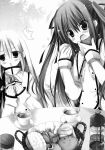  bread claire_rouge eating food monochrome seirei_tsukai_no_blade_dance tea terminus_est 