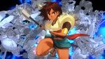  ajna_(indivisible) alex_ahad axe brown_eyes brown_hair character_request dark_skin indivisible razmi_(indivisible) sandals tungar weapon zebei_(indivisible) 