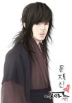  1boy black_hair facial_hair korean_clothes male_focus moon_jae_shin simple_background solo sungkyunkwan_scandal traditional_clothes 