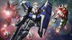  gm_command gradient gradient_background gun guncannon guncannon_mp_type gundam gundam_g04 gundam_side_story:_from_place_beyond_the_blaze highres mecha shield space tatsuya1227 weapon 