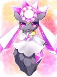  diancie gradient gradient_background kemoribon looking_at_viewer pokemon tongue tongue_out violet_eyes 