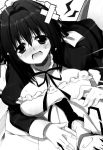  1boy 1girl carol kazehaya_kamito monochrome seirei_tsukai_no_blade_dance tears 