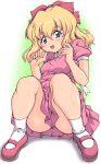  1girl blonde_hair blue_eyes blush gradient gradient_background kihaiu mother_(game) mother_2 nintendo paula_polestar solo 