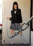  1girl asian chains gogo_yubari kill_bill looking_at_viewer photo school_uniform standing street 