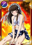  00s 1girl bikini brown_hair card_(medium) female ikkitousen long_hair looking_at_viewer official_art swimsuit ten&#039;i_(ikkitousen) 