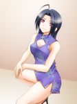  1girl breasts gradient gradient_background idolmaster kyo-second miura_azusa red_eyes solo 