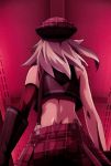  1girl alisa_ilinichina_amiella animated animated_gif ass back bare_shoulders elbow_gloves from_behind gloves god_eater hat plaid plaid_skirt single_glove skirt solo 