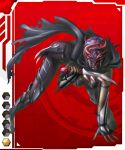  1girl assassin_(taimanin_asagi) breasts gradient gradient_background lilith-soft monster ninja solo taimanin_asagi_battle_arena 