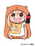  1girl artist_request coca-cola doma_umaru himouto!_umaru-chan potato_chips simple_background solo 
