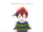  1boy artist_request blush earthbound facing_viewer iwata_satoru ness simple_background solo tagme tears 