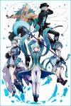  2girls 3boys blue dezel_(tales) edna_(tales) lailah_(tales) mikleo_(tales) multiple_boys multiple_girls simple_background tales_of_(series) tales_of_zestiria zaveid_(tales) 