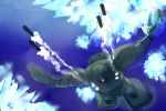  firing gogg gradient gradient_background gundam mecha mobile_suit_gundam niku-name torpedo underwater water 