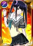  00s 1girl black_hair card_(medium) female ikkitousen long_hair looking_at_viewer official_art saji_genpou_(true) twintails yellow_eyes 