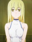  1girl aiz_wallenstein animated animated_gif bare_shoulders blonde_hair dungeon_ni_deai_wo_motomeru_no_wa_machigatteiru_darou_ka long_hair yellow_eyes 