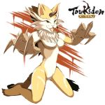  1girl breasts cat claws female full_body furry mynx non_human official_art simple_background solo toukiden white_background yellow_eyes 