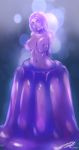  1girl artist_request breasts female gradient gradient_background large_breasts looking_at_viewer monster_girl purple solo 