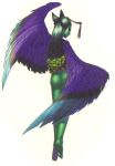  1girl ass green_skin gu_huo_niao looking_back monster_girl official_art shin_megami_tensei simple_background wings 