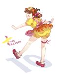  1girl atlus blush brown_hair closed_eyes doujima_nanako female mary_janes megami_tensei persona persona_4 sellite shin_megami_tensei shoes simple_background solo translation_request 