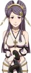  1girl fire_emblem fire_emblem_if lavender_eyes official_art orochi_(fire_emblem_if) purple_hair simple_background stomach upper_body 