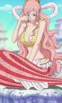  1girl breasts closed_eyes mermaid monster_girl one_piece pink_hair princess scales screencap shirahoshi solo stitched 