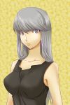  1girl breasts female genderswap grey_hair long_hair looking_at_viewer narukami_yuu persona persona_4 solo 