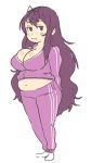  1girl breasts inkerton-kun large_breasts murasaki_(senran_kagura) plump purple_hair senran_kagura senran_kagura_(series) simple_background tagme violet_eyes 