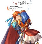  blue_hair couple fire_emblem fire_emblem:_fuuin_no_tsurugi hug lilina redhead roy_(fire_emblem) simple_background 