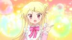  1girl animated animated_gif blonde_hair hair_ornament hairclip kin-iro_mosaic kujou_karen long_hair maid ribbon violet_eyes 