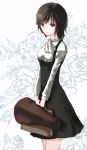  1girl breasts brown_hair fatal_frame fatal_frame_4 female minazuki_ruka nintendo short_hair simple_background skirt tecmo 