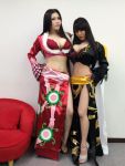  2girls asian boa_hancock boa_hancock_(cosplay) breasts cosplay huge_breasts japanese multiple_girls okita_anri one_piece photo tanaka_hitomi 
