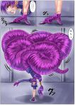  lamia monster_girl pink_eyes pointy_ears purple_hair training translated 