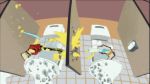  2girls animated animated_gif bathroom battle female gun handgun multiple_girls panty_&amp;_stocking_with_garterbelt panty_(psg) pistol scanty_(psg) toilet weapon 