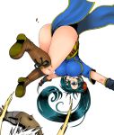  action breasts fire_emblem jumping large_breasts lyndis_(fire_emblem) simple_background 