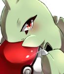  larvitar nintendo no_humans poke_ball pokemon pokemon_(game) red_eyes reirou_(chokoonnpu) simple_background solo 