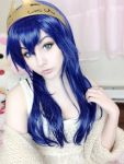  blue_eyes blue_hair breasts cleavage cosplay fire_emblem fire_emblem:_kakusei lips lucina non-asian photo tiara 