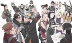  6+boys 6+girls aburame_shino akimichi_chouji blush everyone forehead_protector haruno_sakura hyuuga_hanabi hyuuga_hinata inuzuka_kiba might_guy multiple_boys multiple_girls nara_shikamaru naruto naruto:_the_last official_art rock_lee sai sarutobi_konohamaru simple_background tenten umino_iruka uzumaki_naruto whiskers yamanaka_ino 