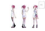  1girl bandai concept_art digimon digimon_world_re:digitize female official_art one_breast_out pink_eyes pink_hair rindou_akiho smile solo twintails 