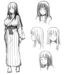  1girl 774_(nanashi) blush breasts hyuuga_hinata large_breasts long_hair naruto sketch smile 