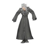  00s 10s 1boy 2005 2007 2014 animated animated_gif attack boots cloak coat dancing dark_skin disney gloves hood kingdom_hearts kingdom_hearts_ii long_hair male_focus moving organization_xiii solo square_enix white_background white_hair xemnas zipper 