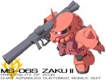  character_name chibi gundam mecha mobile_suit_gundam rocket_launcher weapon yamano_sachi zaku zaku_ii zaku_ii_s_char_custom 