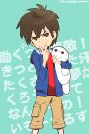  1boy baymax big_hero_6 disney doll hiro_hamada marvel shatou_(c-com) simple_background solo 