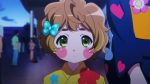  2girls animated animated_gif brown_hair hair_ribbon hibike!_euphonium japanese_clothes kimono multiple_girls ribbon short_hair yellow_eyes 