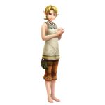  1girl 3d absurdres bag blonde_hair blue_eyes feet highres ilia lips looking_at_viewer official_art pointy_ears short_hair shorts smile the_legend_of_zelda the_legend_of_zelda:_twilight_princess zelda_musou 