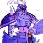  armor craniamon digimon full_armor monster no_humans red_eyes royal_knights solo white_background 