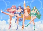  breasts dancing highres huge_breasts multiple_girls original precure yukimaru_(gojo) 
